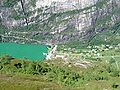 Lysebotn inst i Lysefjorden, frå fjella på sørsida