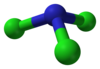 Space-filling model of nitrogen trichloride