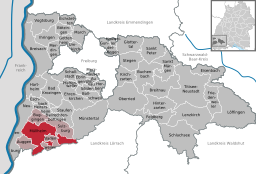 Läget för Müllheim i Landkreis Breisgau-Hochschwarzwald