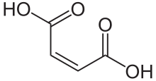 Skeletal formula of maleic acid