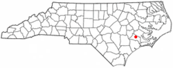 Location of Trenton, North Carolina