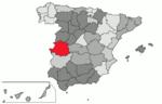 Localización de la Provincia de Cáceres en España