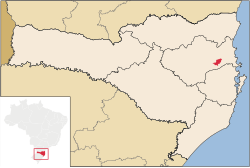 Localização de Guabiruba em Santa Catarina