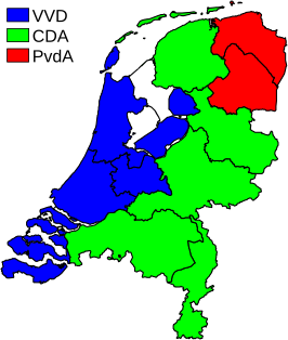 Grootste partij naar provincie