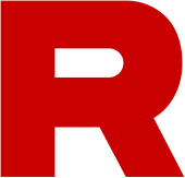 A red 'R' in sans-serif font