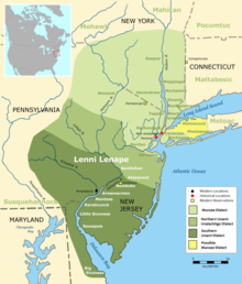 Map of Lenape lands