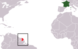 Location of Guyana Perancis