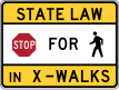 State law stop for pedestrians in crosswalk, Maryland