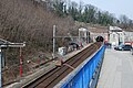 Zicht op de sporen en tunnel van Saint-Martin