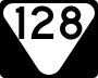 State Route 128 marker