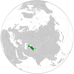 Location of Usbekistan (green)