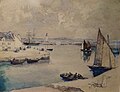 Ernest Guérin : Port-Haliguen, Quiberon (aquarelle sur papier, non daté).