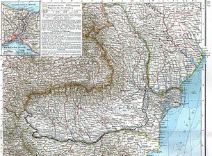 1901 แผนที่เยอรมันแสดง ราชอาณาจักรโรมาเนียเก่า