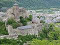 La basilisko de Valère vidita de la ruinoj de Tourbillon