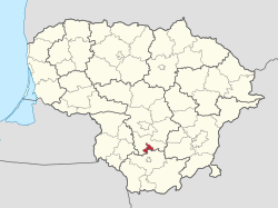 Location of Birštonas Municipality within Lithuania