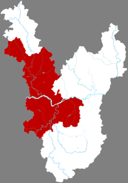 梧州市中の藤県の位置