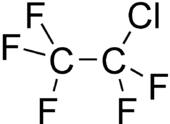 Structuurformule van chloorpentafluorethaan