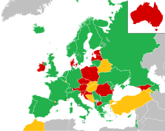 Mapa z zaznaczeniem państw uczestniczących