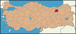 Localização da província de Bayburt na Turquia