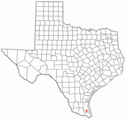 Location of San Perlita, Texas