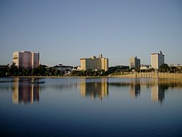 Lakelands innerstads stadssiluett.