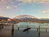 Fraser River Swing Bridge (below), as seen from the Skybridge