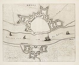 Plattegrond van Rees door Joan Blaeu