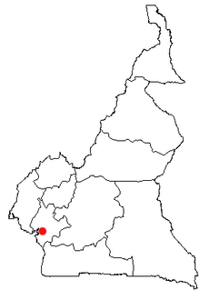 Map of Cameroon showing the location of Douala