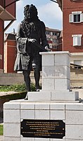 The statue of Admiral Rooke on Gibraltar's Devil's Tongue Battery erected in Gibraltar in 2004 to celebrate 300 years of British rule. Sculpted by Sharon Keenan.