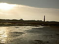 Ansicht von Schiermonnikoog mit Leuchtturm in der Dämmerung (Dezember 2008)