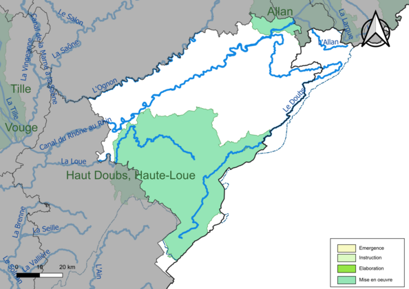 Carte des SAGE au 17 juin 2022.