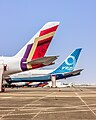 La nouvelle livrée d'Air India au niveau de la dérive.