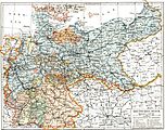 Detailed map in 1893 with cities and larger towns