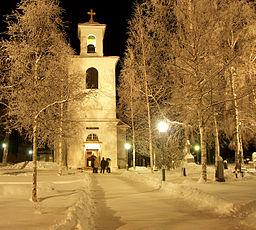 Lycksele kyrka i januarinatt 2006