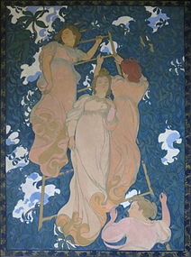 Maurice Denis: L'Échelle dans le feuillage ('Stigen i løvet'), 1892.