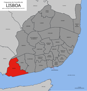 Localização no município de Lisboa