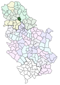 Location of the municipality of Titel within Serbia