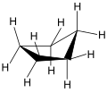 Briefumschlag-Konformation von Cyclopentan