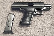 Hi-Point C380 pistol with the slide locked back