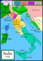 Kart over Italia i 1796