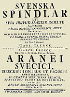 Portada de l'edició 1757 del Svenska Spindlar