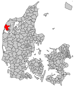 Placeringen af kommunen i Viborg Amt.