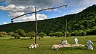 Puits à balancier en Moldavie (Raion d'Orhei).