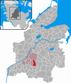 Poziția Luhnstedt pe harta districtului Rendsburg-Eckernförde