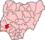 Map of Nigeria highlighting Osun State