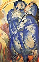 Der Turm der blauen Pferde, The Tower of Blue Horses (1913), missing since 1945