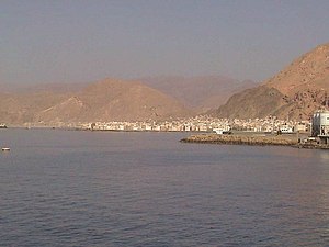 Mukalla as seen from the Indian Ocean