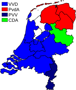 Grootste partij naar provincie