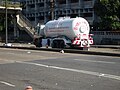 The liquid gas track that the red shirt protesters threatened to blow up in the midst of the Din Daeng flats, Bangkok. Just minutes after this picture was taken the army moved in; 13 April 2009