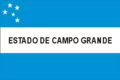 Bandeira proposta para o Estado de Campo Grande, nome dado à nova UF antes da Lei Complementar nº31/1977.